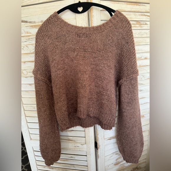 Lulu’s Always Together Mauve Purple Balloon Sleeve Sweater - Picture 4 of 5